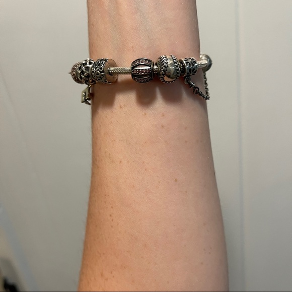 Silver Pandora Bracelet with 13 Charms - Picture 7 of 11